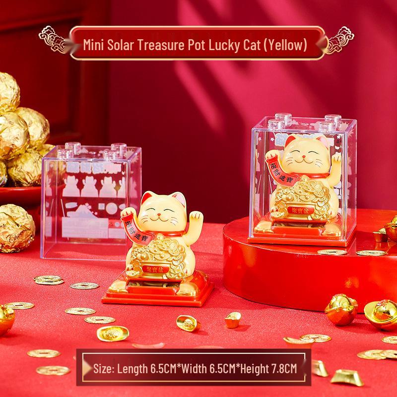 

Фигурка Машущего Кота Удачи на солнечной батарее - Креативный подарок для украшения автомобиля