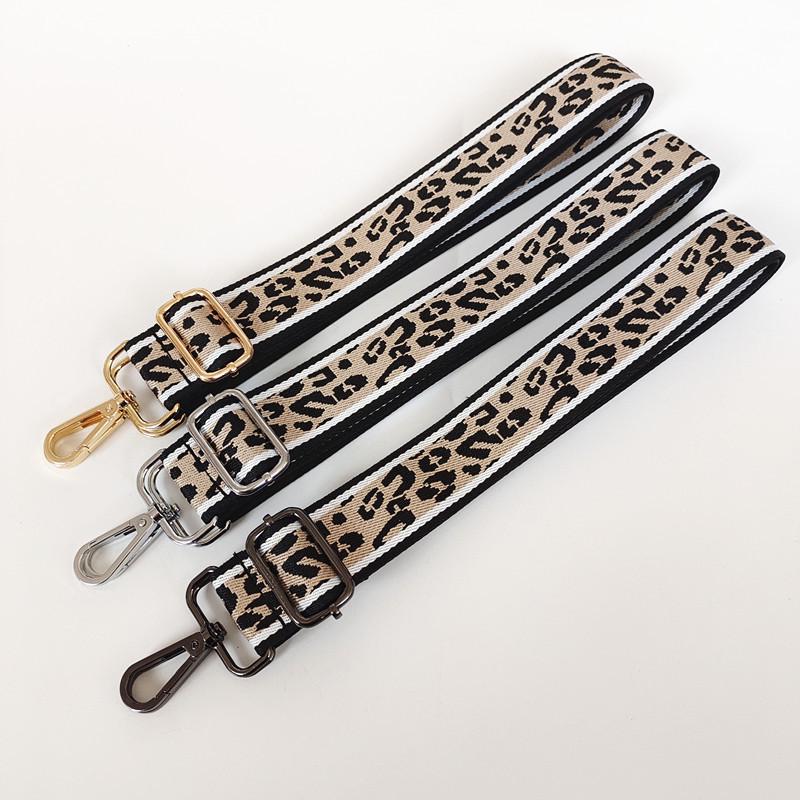 Leopard Print Canvas & Leather Crossbody/Backpack Strap for Women's Bags