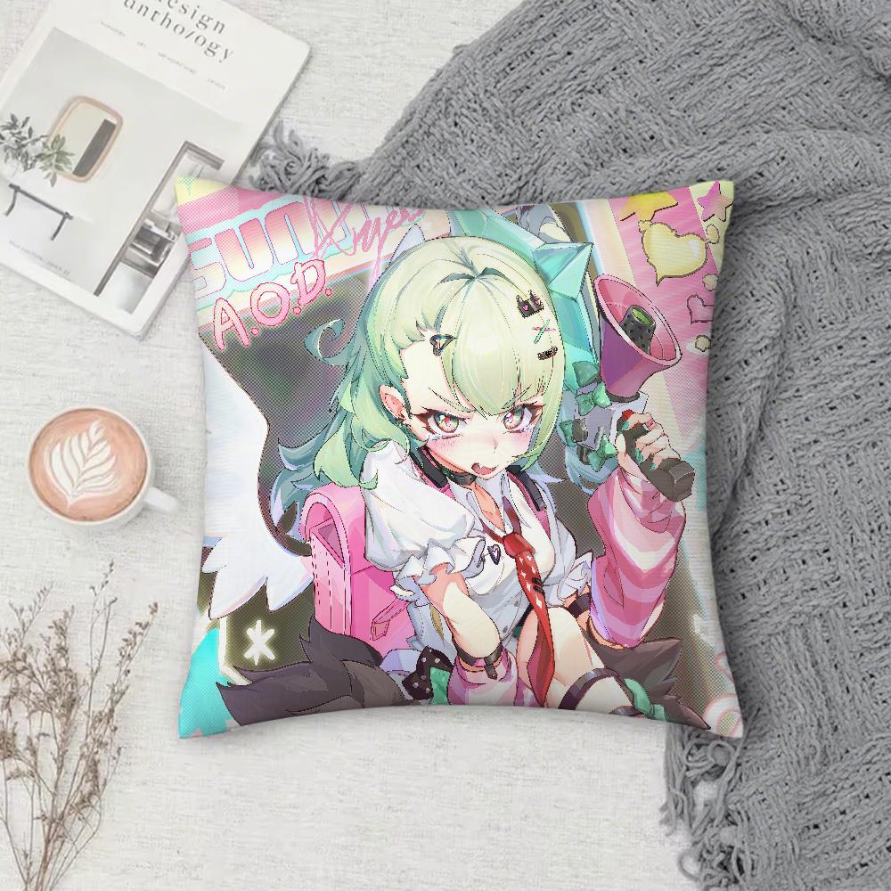 Zenless Zone Zero Angels Of Delusion Aod Pillow Case Square Double-Sided Printing Sofa Cushion Cover Pillowcase Bedroom Bedside