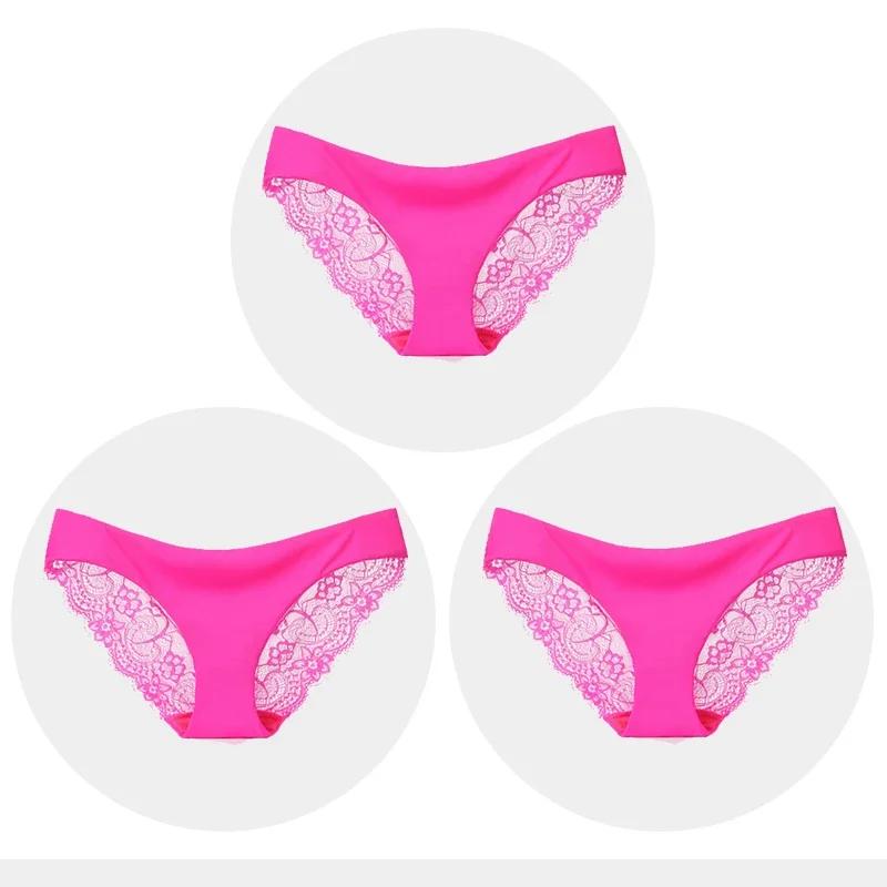 Women's Seamless Underwear Leopard Intimate Women Sexy Lace Black Floral Panties Seamless Panty 3 Pcs/set