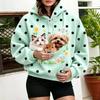 Womens Polka - Hooded Sweatshirt Loose Fit Long Sleeve Casual Pullover With Pocket