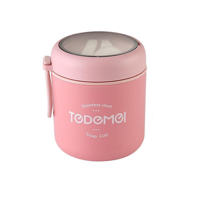 530ml/710ml Food Insulation Jar Insulation Soup Cup Lunch Box Stainless Steel Lunch Box Thermos Keep Warm for School Children