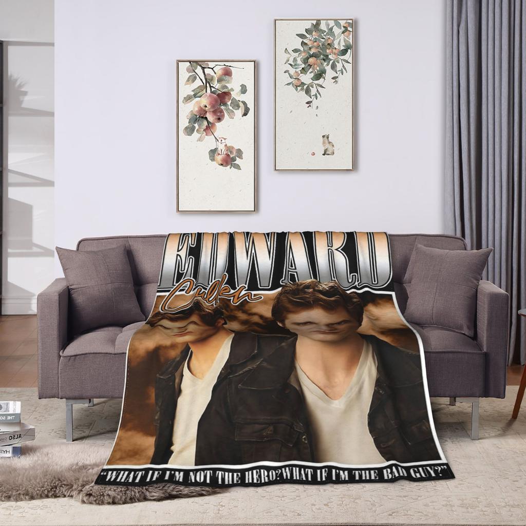 Lautner Jacob Black Blankets Coral Fleece Plush Winter Twilight Bella Breathable Warm Throw Blankets for Sofa Car Bedding Throws