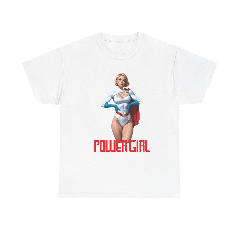 Футболка супергероини Power Girl, унисекс, хлопковая, подарок для фаната комиксов DC S