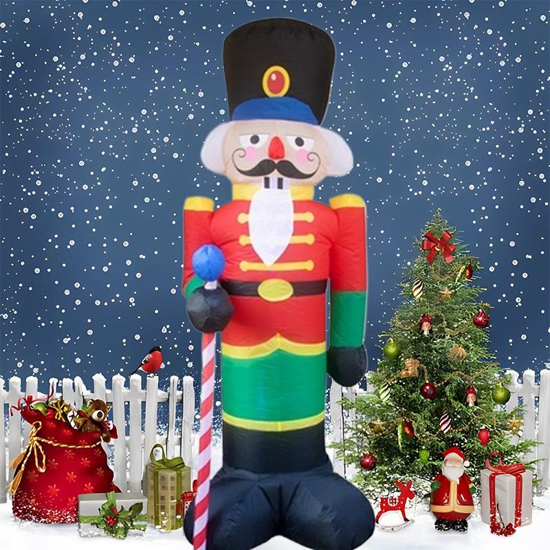 Inflatable Toy Soldier Nutcracker Christmas Inflatable Model Luminous Inflatable Model Christmas Atmosphere Decoration Model