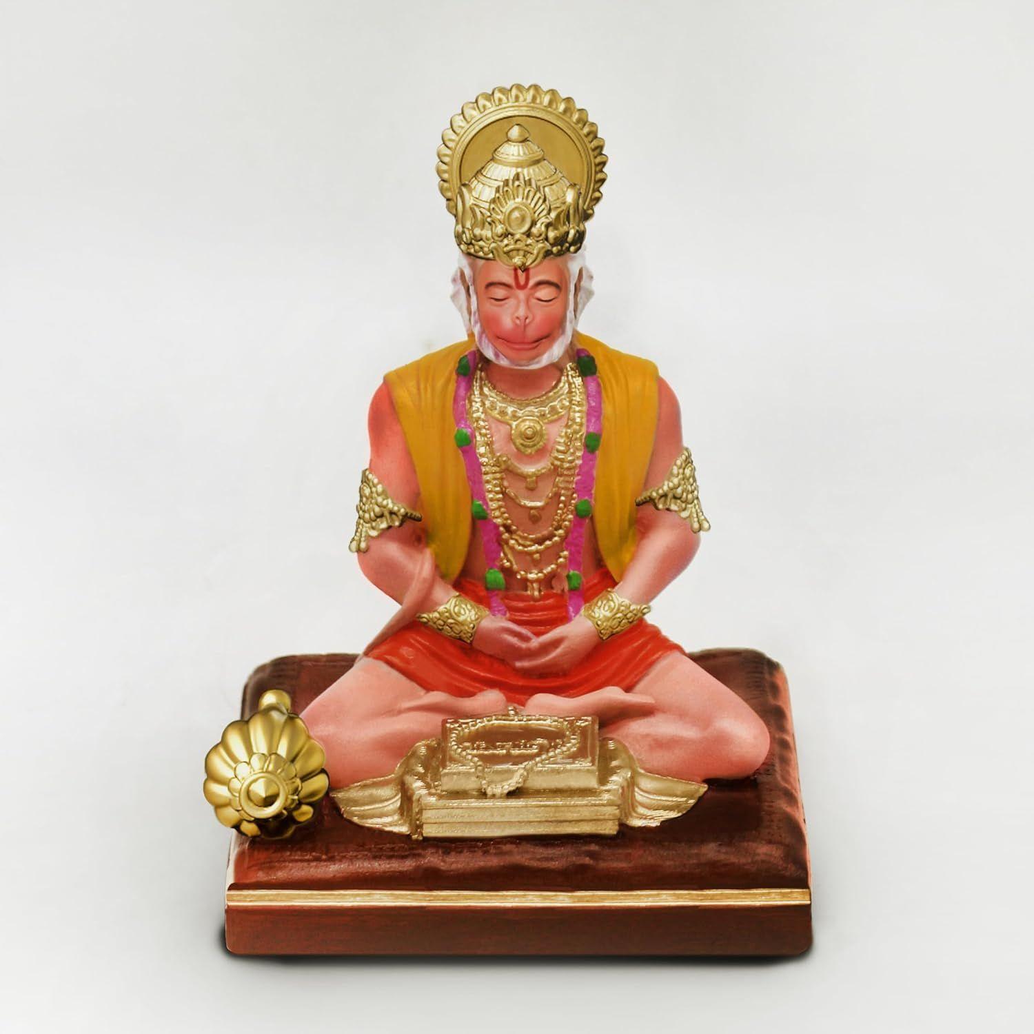 

Байрангбали Хануман джи Идол Статуя мурти для приборной панели автомобиля Украшение дома Пуджа Мандир Разноцветный