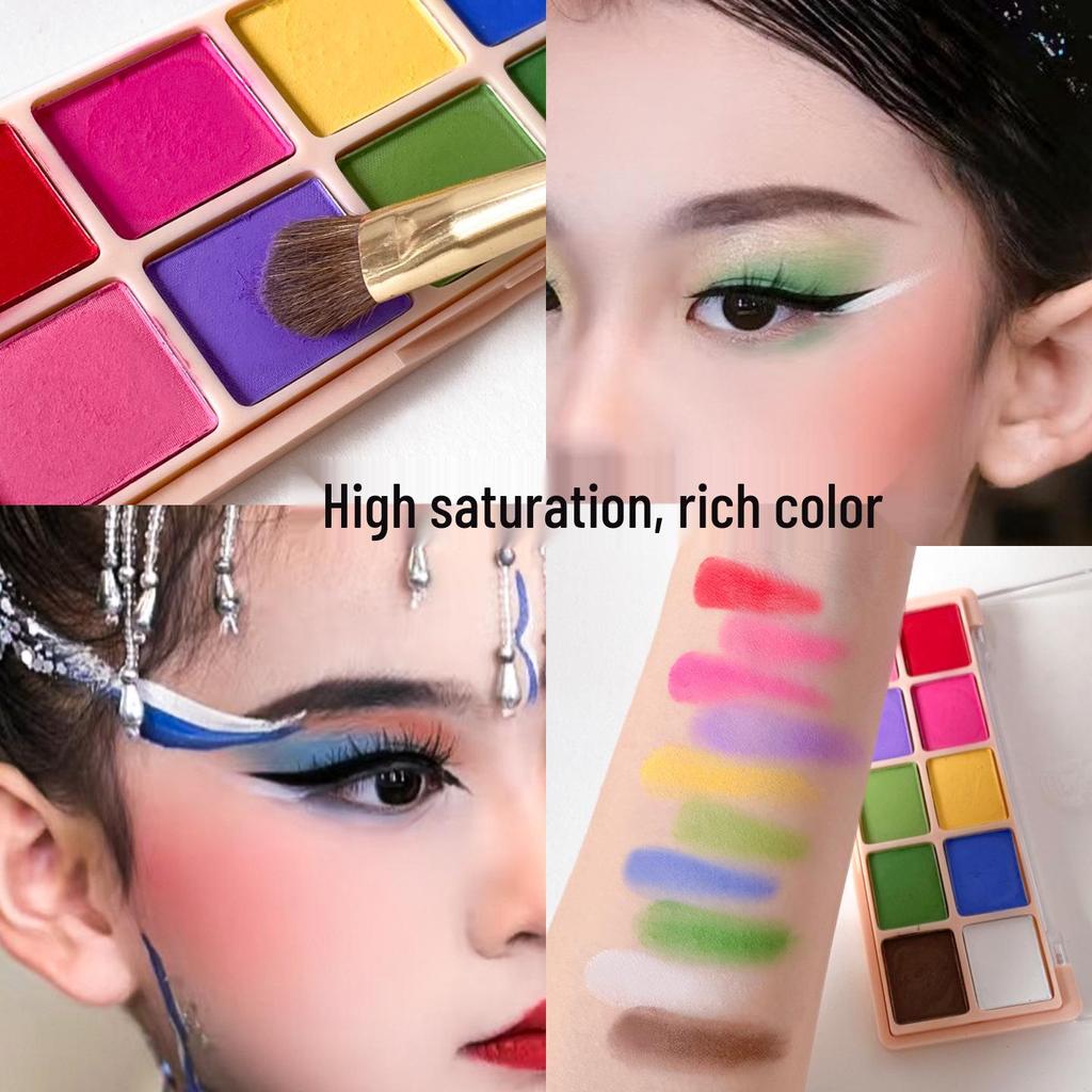 Ten-Color Eyeshadow Palette: High-Pigment Stage & Party Makeup for Christmas and New Year's Eve.