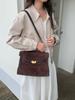 Niche Frosted Cowhide Retro Messenger Bag - Casual Crossbody/Shoulder Hobo Bag