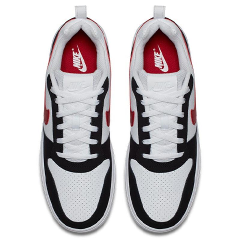 Nike Court Borough Low White Black Red Sneakers 838937-102