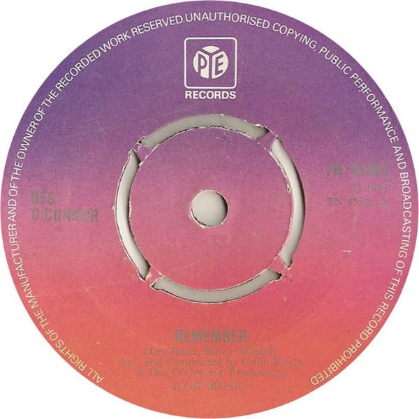 7inch Record DES O'CONNOR - Remember 7N45301 Pye Records 1973 UK Pop Used