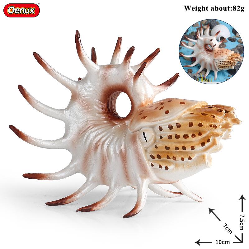 Oenux Sea Life Animals Coral Octopus Nautiloidea Crab Starfish Ocean Model Action Figures Educational Collection Toy Kid Gift