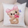 45x45cm Cute Giraffe Lion Cow Pillowcase Decorative Cartoon Animal Print Cushion Cover Children's Room Sofa Home Pillowcase