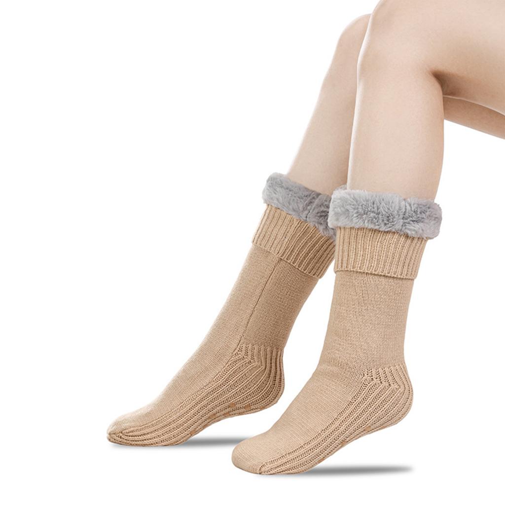 Flauschige Socken für Frauen Mädchen - Winter Warme Schlaf Plüsch Bequeme Hausschuhe Socken