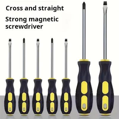 Ergonomic Magnetic Screwdriver Carbon Steel with Massage Handle Antistatic Strong Magnetism for Home and Industrial Repair.