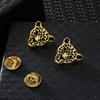 1 Pair Retro Collar Brooches Tree Leaf Wolf Rhinestone Fashion Lapel Pin For Men Women Shirts Suits Clothes Decor Jewelry Gift