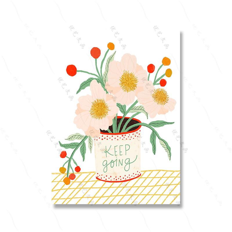 Inspirational Art Positive Quote Floral Wall Art Poster Plants Print Modern Valentine's Canvas Painting Living Room Home Decor