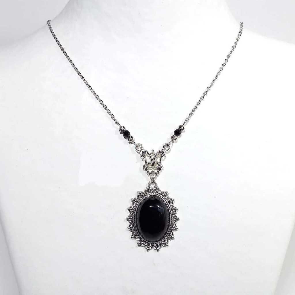 Gothic Geometric Necklace With Star Pendant And Pearl Chain For Women And Men