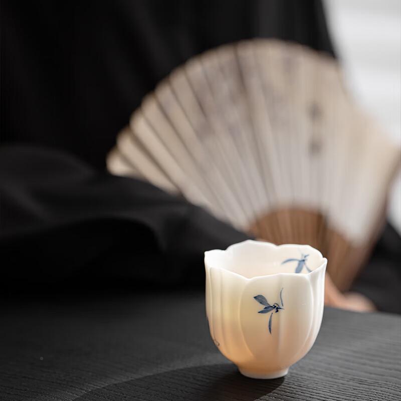 Chaxun Dehua White Porcelain Orchid Bud Tea Cup