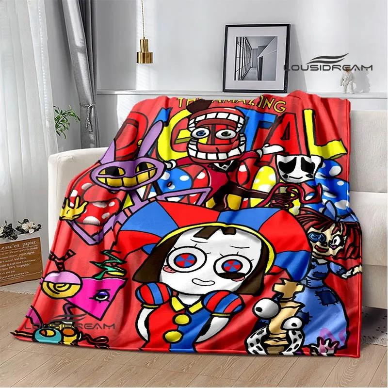 THE AMAZING DIGITAL CIRCUS Cartoon Blanket Warm Flannel Blankets Soft Cozy Blanket Sofa Travel Blanket Bed Linings Birthday Gift