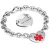 Stainless Steel Medical Logo Bracelet Women'S Titanium Heart Curb Chain O-Line Bracelet