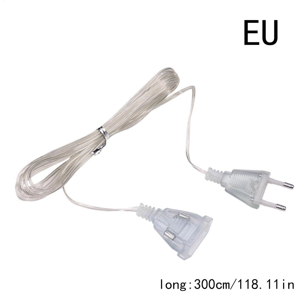 3 Meter Plug Extender Wire Portable Light String Extension Cable Power Extension Cord for LED String Light Christmas Lights