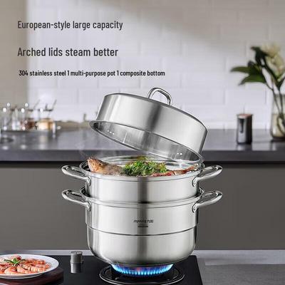 Cuiseur vapeur et marmite à soupe à 2 niveaux en acier inoxydable 304 Joyoung CZ502