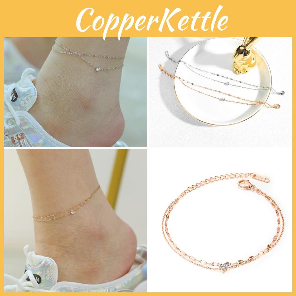 Ankle Zirconia Women Simple Fashion Jewelry Versatile Accessory Girl Chain Gifts