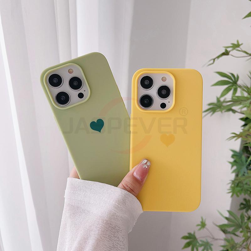 Fashion Love Matte Silicone Soft Candy Color Case For iPhone 15 14 Plus 13 12 Mini 11 Pro Max SE 2022 2020 Ultra Thin Back Cover