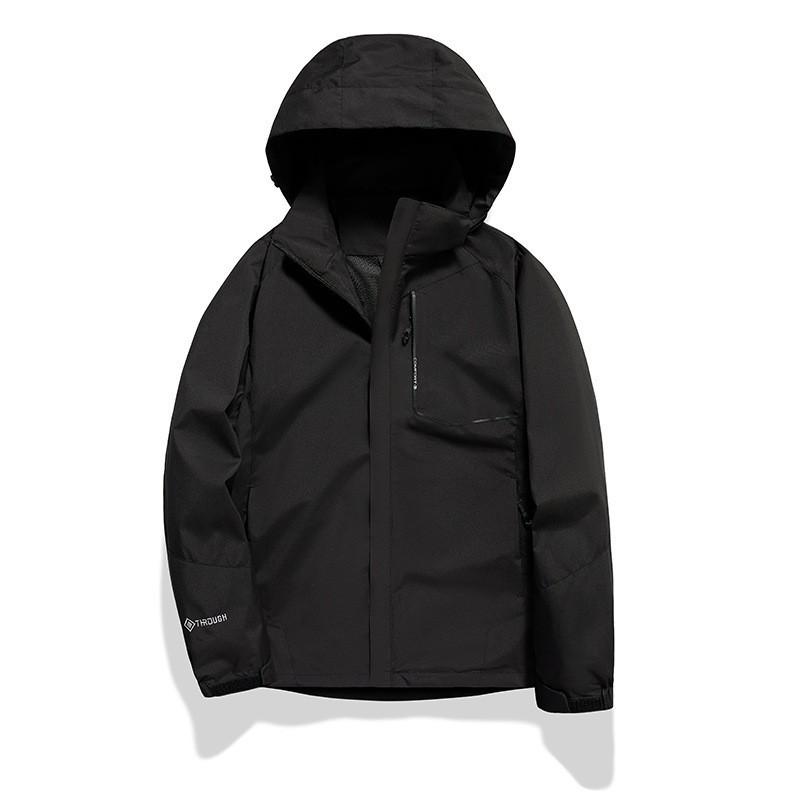 Jacket Men's Spring and Autumn Couple Solid Color Windproof Waterproof Sports Mountaineering Outdoor Hooded Removable Jacket