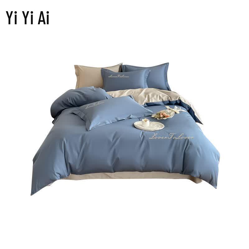 Yiyi ai Classic Letter 100% Cotton 3-Piece Bedding Set