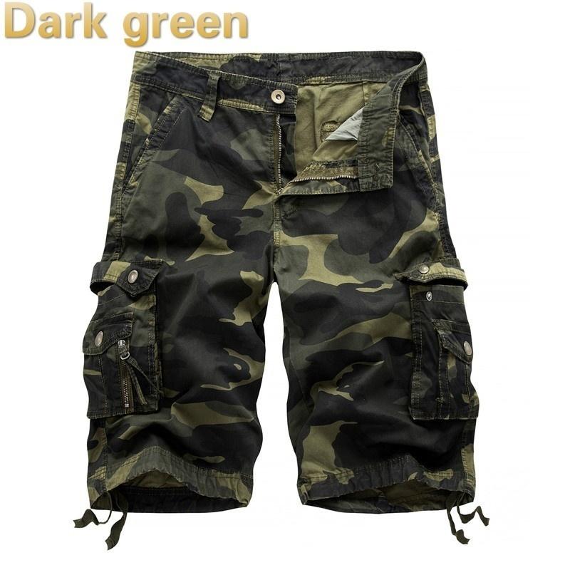 Nové letní pánské overaly Camouflage Střední kalhoty Pánské cargo kraťasy 6 barev