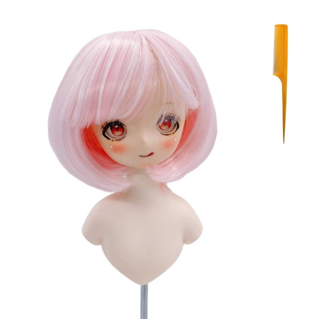 Doll Wig for and and Straight Heat Resistant Handmade DIY Doll Making Hair Accessories 1/3 1/6 BJD/SD Dolls, Curly, Long, Hair, (180°C), (H, 1/6)