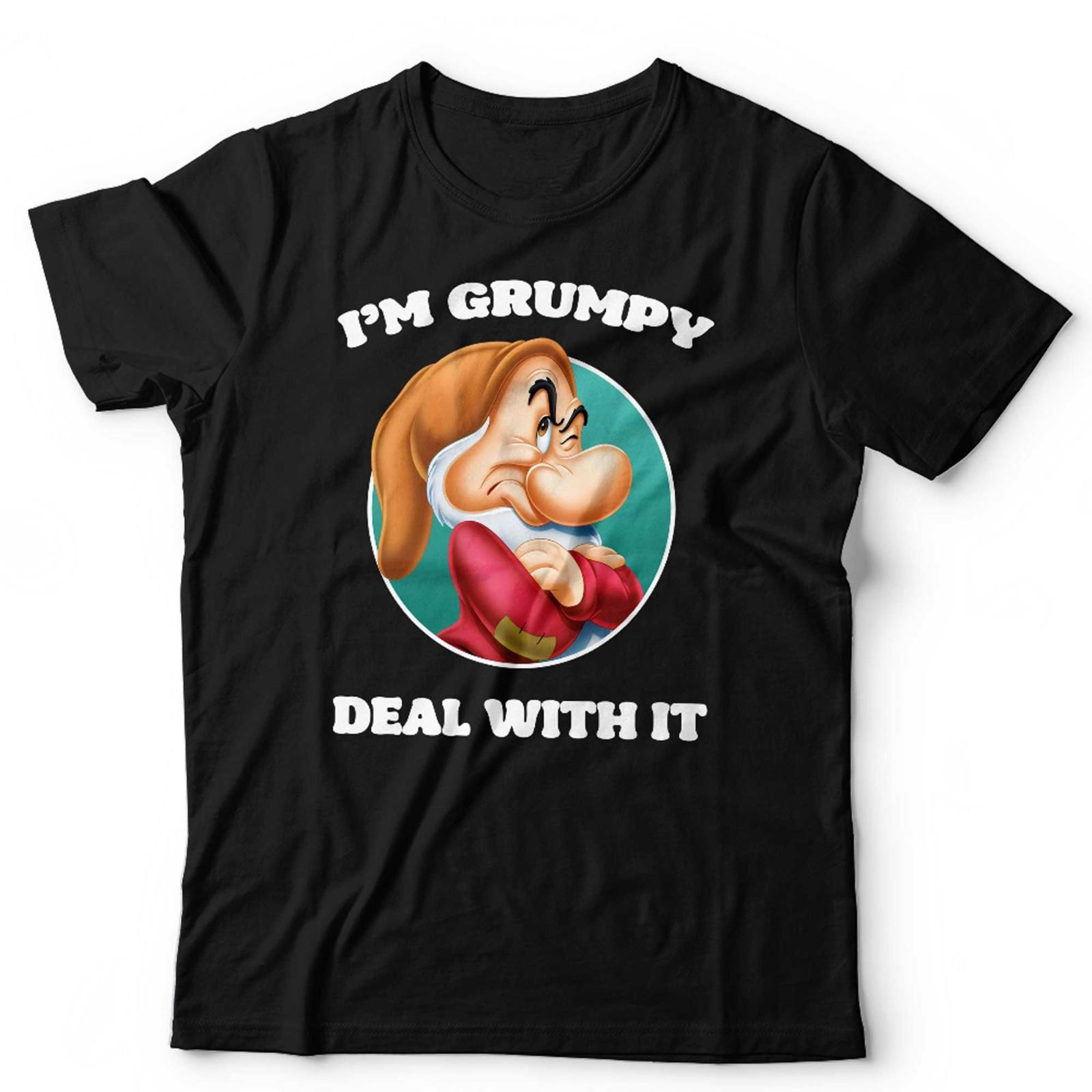 Grumpy Seven Dwarf Tshirt Unisex & Kids Funny Cartoon Meme Fathers Day Gift Top S разноцветный