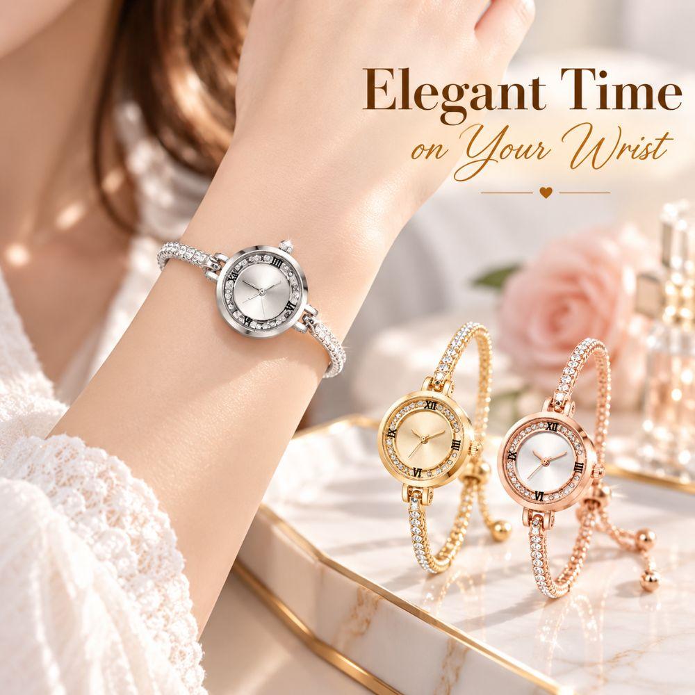 with Adjustable Bracelet Rotundity Shaped Watch Wrist Decoration Women Girl