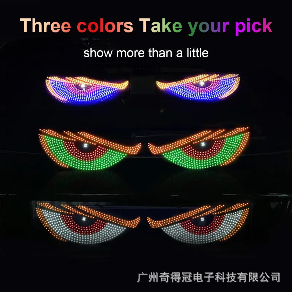 LED Display Screen 2pcs Programmable LED Screen Devil Eyes Light Application Control and Remote Control Suitable for Stor