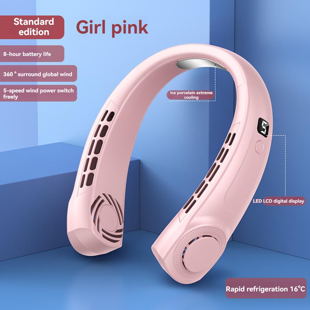 2024 New Portable Halterneck Fan USB Handheld Silent Multi-function Bladeless Mini Electric Fan Cross-border