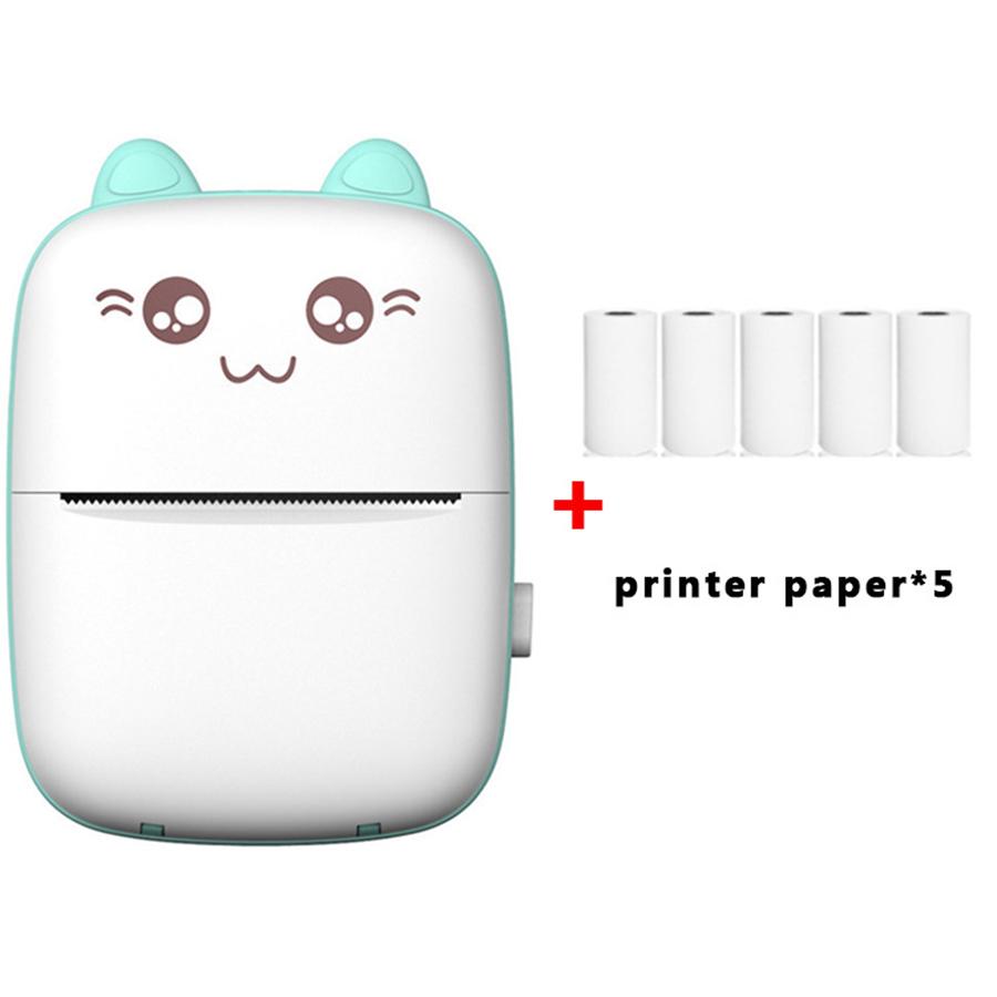 Portable Printer Bluetooth Connection Inkless Thermal Student Pocket Mini Label Printer School Office Supplies Stationery