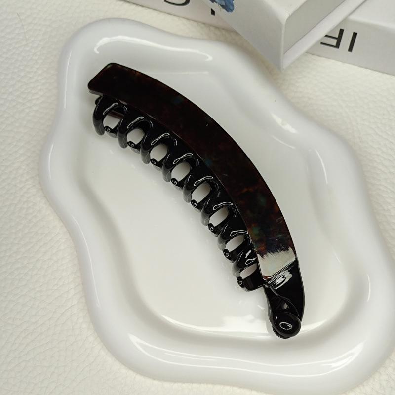 2026 Korean Retro Large Acetate Banana Clip for Thick Hair - Textured High-End Twist Style