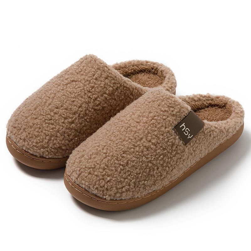 New 10,000 cotton slippers winter home indoor warm non-slip thickened outer wear couple fluffy slippers