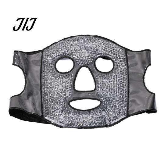 Portable Ice Bead Face Mask Gel Mask, Hot Cold Therapy Eye for Post Reusable Pack Surgery Recovery, 3D Contoured Cooling Heating with Adjustable Strap