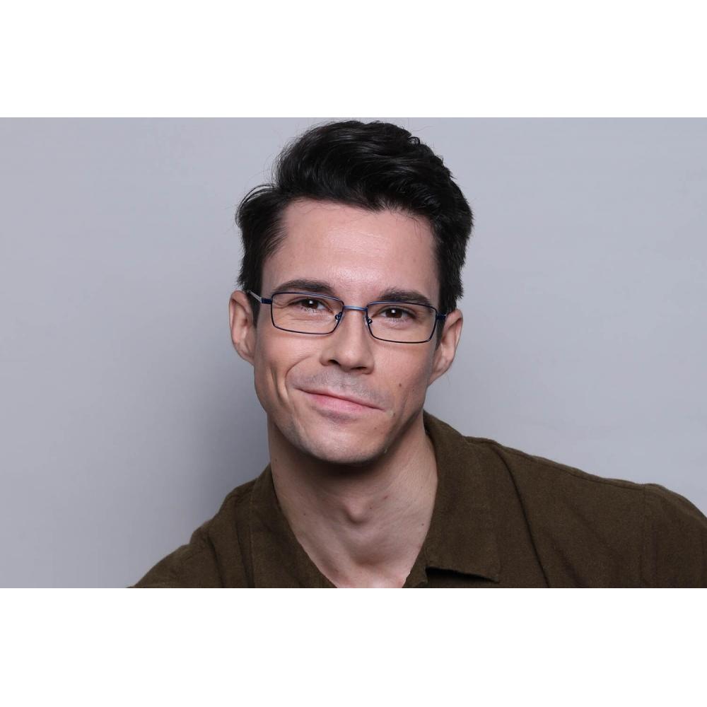 Full Rim Rectangle Purplish Navy Blue Smartbuy Collection Leyton 510 Fashion Unisex Eyeglasses