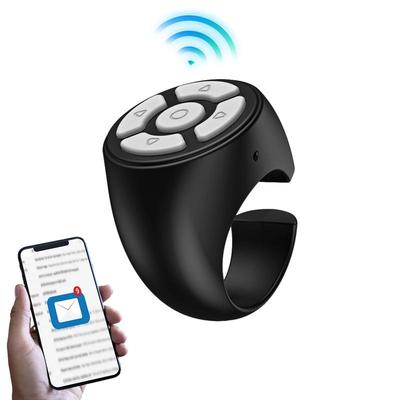 Przewijany Pierścień Bezprzewodowy Pilot Migawki Palcem Przewracarka Stron Kontroler Telefonu Komórkowego Kompatybilny z Bluetooth Do Domu Podróży Samochodu
