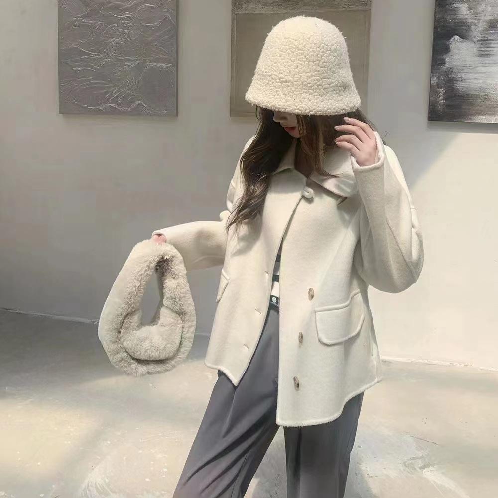 Autumn and Winter Double-sided Wool Coat Women's Short Korean Style Loose Casual Woolen Coat