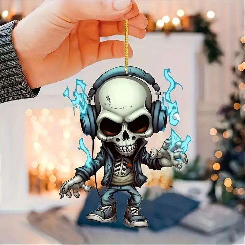 And Fun Quirky 2d Acrylic Skull Car Decoration Great For Holiday Gifts And Decor