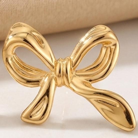 1 Pair Gold Plated Bow Earrings for Women Girls, Minimalist Cute Bow Stud Earrings, Jewelry Gifts for Wife, Girlfriend