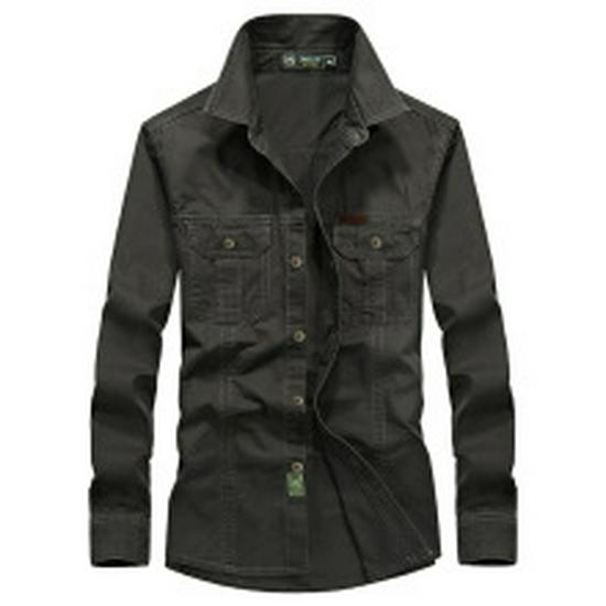 Men's Casual Straight-Leg Workwear Pants - Military Style, Spring/Autumn, Loose Fit, 9123