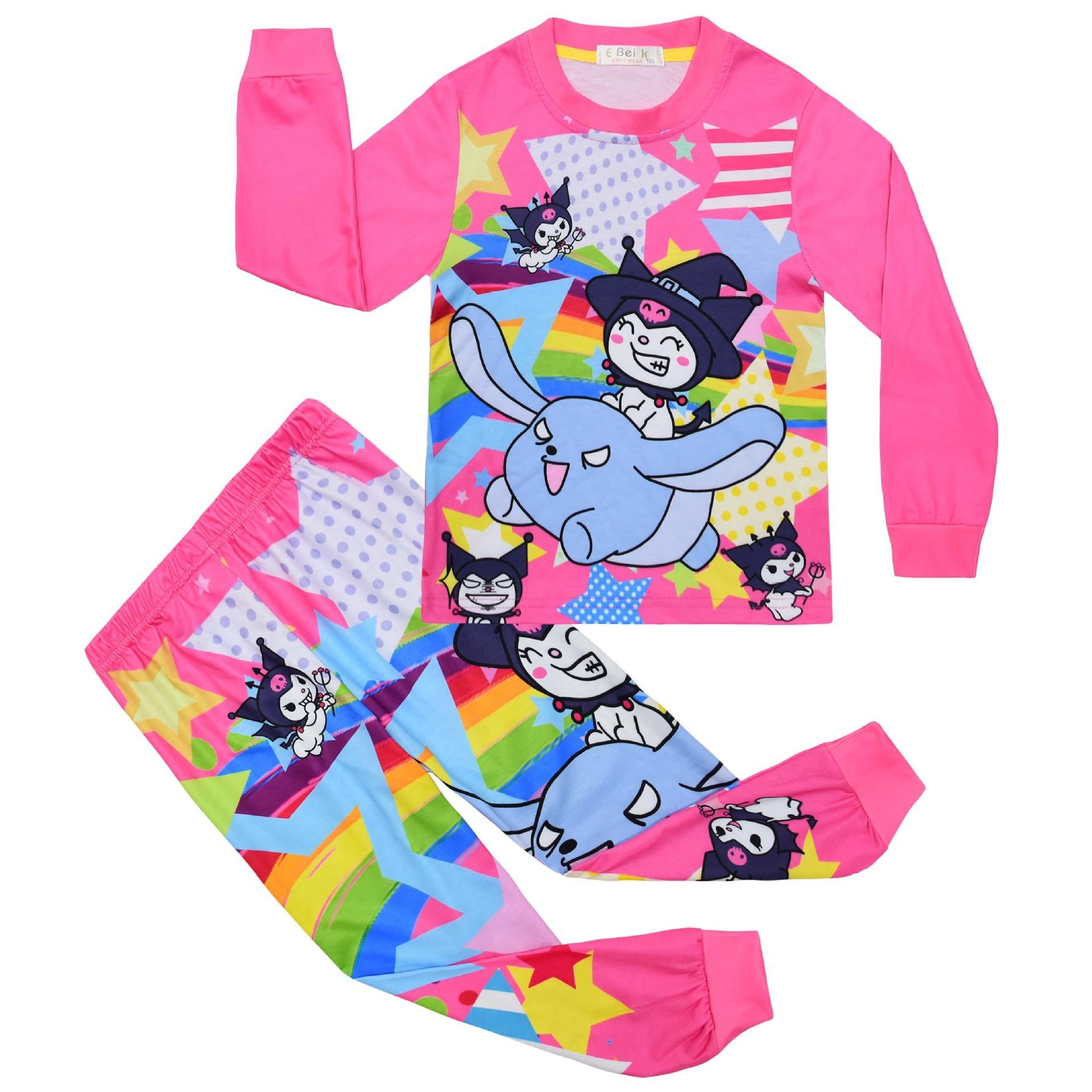 

Long-Sleeved Set, Cartoon Digital Printing, Middle-Aged And Older Children S Loungewear Long-Sleeved + Trousers Set 7907 110