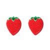 Summer new cool fruit drip oil alloy big strawberry sweet pastoral stud earrings, creative and fashionable