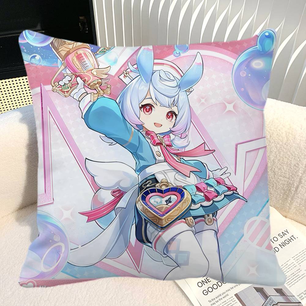 Game Genshin Impact Sigewinne Pillow Case Square Pillow Bedroom Sofa Leisure Comfort Cushion Car Home Decoration