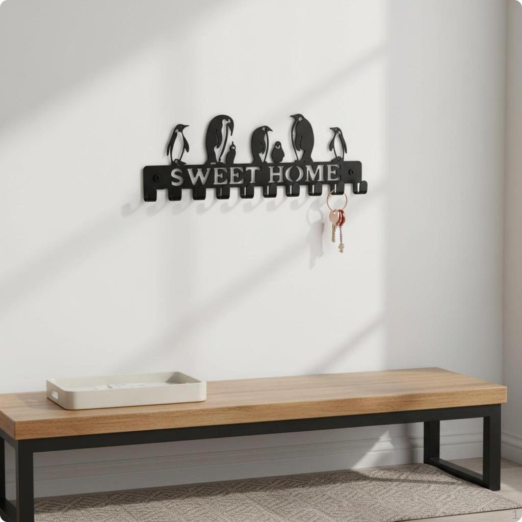 Wall Key Holder Easy To Install Hanging Rack Space Saving Halloween Hook for Closet, Door